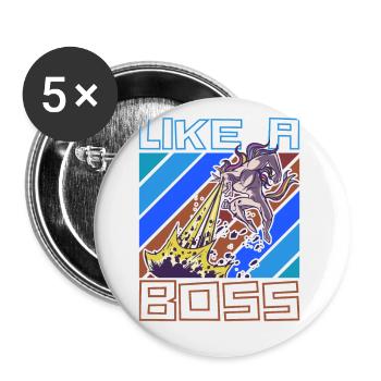 Like a Boss - Licorne Destructeur de Mondes Disant - Lot de 5 grands badges (56 mm) - blanc - Devant