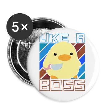 Like a Boss - Ente mit Messer Duck with Knife Meme - Buttons large 2.2''/56 mm (5-pack) - white - Front