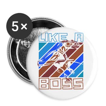 Like a Boss - Cool Velociraptor Dinosaur - Buttons large 2.2''/56 mm (5-pack) - white - Front