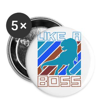 Like a Boss - Cool T-Rex Dinosaur Tyranno - Buttons large 2.2''/56 mm (5-pack) - white - Front