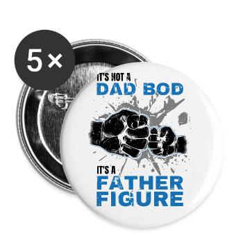 Dad Bod Proud Papa Saying with Fist Bump - Buttons large 2.2''/56 mm (5-pack) - white - Front