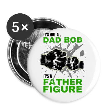 Dad Bod Proud Papa Saying with Fist Bump - Buttons large 2.2''/56 mm (5-pack) - white - Front