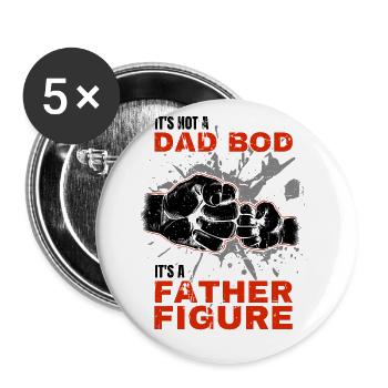 Dad Bod Proud Papa Saying with Fist Bump - Buttons large 2.2''/56 mm (5-pack) - white - Front