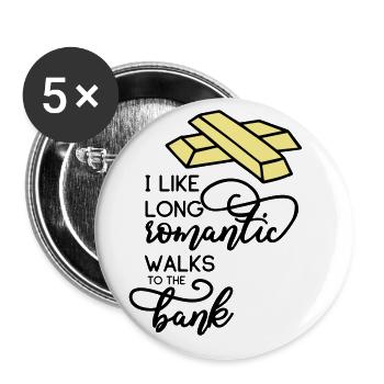GOLD LOVE MAKING MONEY STOCK EXCHANGE LOVE MOTIF - Buttons large 2.2''/56 mm (5-pack) - white - Front