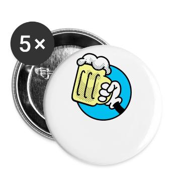 Alcohol and Beer Cheers - Buttons large 2.2''/56 mm (5-pack) - white - Front