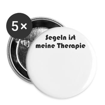 Segeln - Segeln ist meine Therapie - Buttons groß 56 mm (5er Pack) - Weiß - Vorne