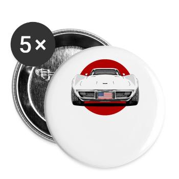 Real American muscle car - Buttons large 2.2''/56 mm (5-pack) - white - Front