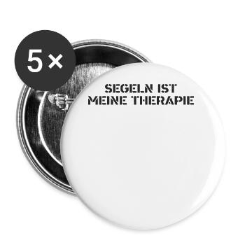 Segeln - Segeln ist meine Therapie - Buttons groß 56 mm (5er Pack) - Weiß - Vorne