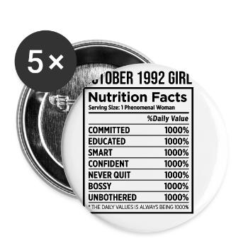 October 1992 - 30th birthday gift. Legend. - Buttons large 2.2''/56 mm (5-pack) - white - Front