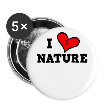 J’aime la nature - Lot de 5 grands badges (56 mm) - blanc - Devant