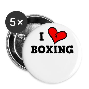 Ich liebe Boxen - Buttons groß 56 mm (5er Pack) - Weiß - Vorne