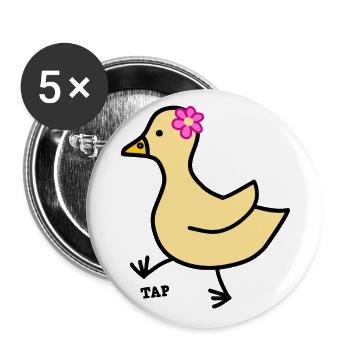 tip tap kleine Ente - Buttons groß 56 mm (5er Pack) - Weiß - Vorne