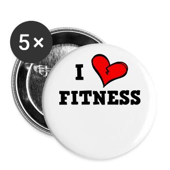 J’adore le fitness - Lot de 5 grands badges (56 mm) - blanc - Devant