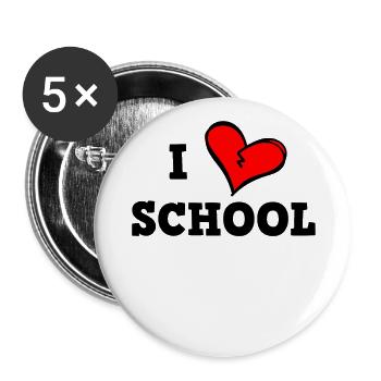 J’aime l’école - Lot de 5 grands badges (56 mm) - blanc - Devant