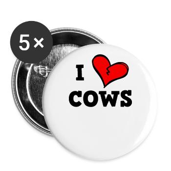 Ich liebe Kühe - Buttons groß 56 mm (5er Pack) - Weiß - Vorne