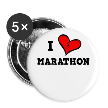 Ich liebe Marathon - Buttons groß 56 mm (5er Pack) - Weiß - Vorne