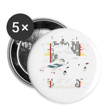 Drift Racing Fujiwara School Initial D-inspired - Buttons large 2.2''/56 mm (5-pack) - white - Front