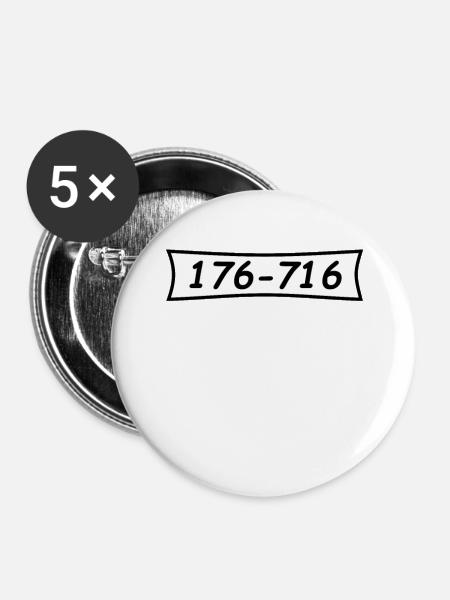 Panzerknacker Nummer 176 716 - Buttons groß 56 mm (5er Pack) - Weiß