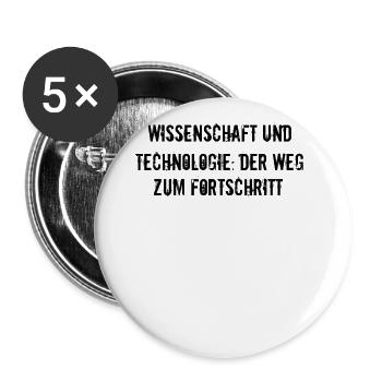 Wissenschaft - Wissenschaft und Technologie: Der - Buttons groß 56 mm (5er Pack) - Weiß - Vorne