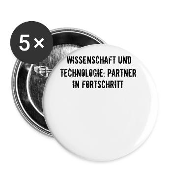 Wissenschaft - Wissenschaft und Technologie: - Buttons groß 56 mm (5er Pack) - Weiß - Vorne
