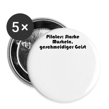 Pilates - Pilates: Starke Muskeln, geschmeidiger - Buttons groß 56 mm (5er Pack) - Weiß - Vorne