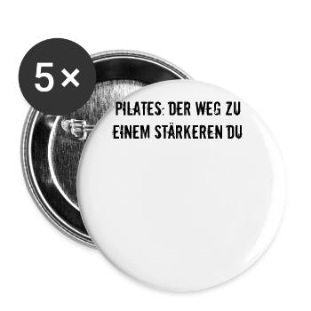 Pilates - Pilates: Der Weg zu einem stärkeren Du - Buttons groß 56 mm (5er Pack) - Weiß - Vorne