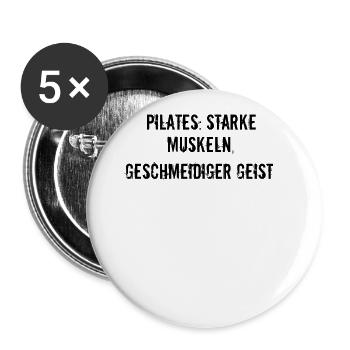 Pilates - Pilates: Starke Muskeln, geschmeidiger - Buttons groß 56 mm (5er Pack) - Weiß - Vorne