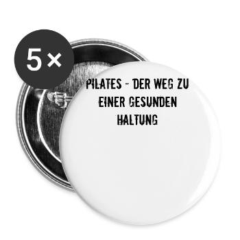 Pilates - Pilates - der Weg zu einer gesunden - Buttons groß 56 mm (5er Pack) - Weiß - Vorne