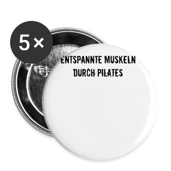 Pilates - Entspannte Muskeln durch Pilates - Buttons groß 56 mm (5er Pack) - Weiß - Vorne