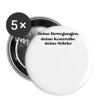 Pilates - Deine Bewegungen, deine Kontrolle, - Buttons groß 56 mm (5er Pack) - Weiß - Vorne