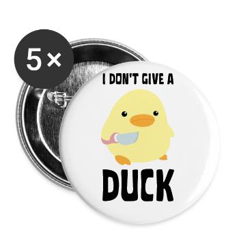 I Don't Give A Duck - Funny Duck with knife Meme - Buttons groß 56 mm (5er Pack) - Weiß - Vorne