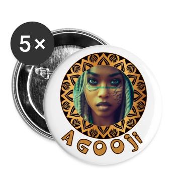 Agooji - Buttons groß 56 mm (5er Pack) - Weiß - Vorne