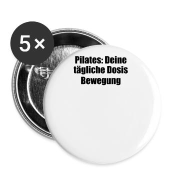 Pilates - Pilates: Deine tägliche Dosis Bewegung - Buttons groß 56 mm (5er Pack) - Weiß - Vorne