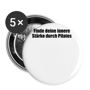 Pilates - Finde deine innere Stärke durch Pilates - Buttons groß 56 mm (5er Pack) - Weiß - Vorne