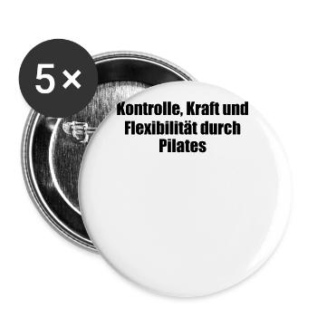 Pilates - Kontrolle, Kraft und Flexibilität durch - Buttons groß 56 mm (5er Pack) - Weiß - Vorne