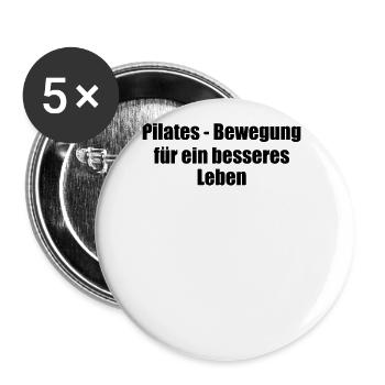 Pilates - Pilates - Bewegung für ein besseres - Buttons groß 56 mm (5er Pack) - Weiß - Vorne