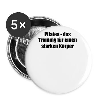 Pilates - Pilates - das Training für einen - Buttons groß 56 mm (5er Pack) - Weiß - Vorne