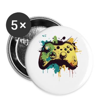 Cooler Gaming-Controller - Design für junge Gamer - Buttons groß 56 mm (5er Pack) - Weiß - Vorne