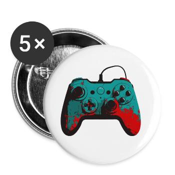 Cool Gaming Controller - Design pour les jeunes joueurs - Lot de 5 grands badges (56 mm) - blanc - Devant
