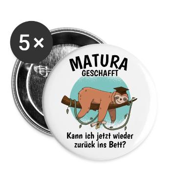 Matura Abschluss 2023 - Buttons groß 56 mm (5er Pack) - Weiß - Vorne
