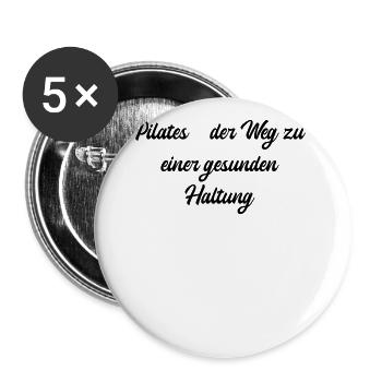 Pilates - Pilates - der Weg zu einer gesunden - Buttons groß 56 mm (5er Pack) - Weiß - Vorne