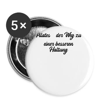 Pilates - Pilates - der Weg zu einer besseren - Buttons groß 56 mm (5er Pack) - Weiß - Vorne