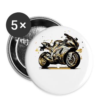 Super sporty sports tourer motorcycle - Buttons large 2.2''/56 mm (5-pack) - white - Front