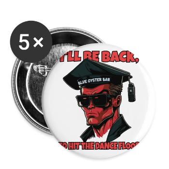 Cyborg-Roboter absolviert Abschluss - Buttons groß 56 mm (5er Pack) - Weiß - Vorne