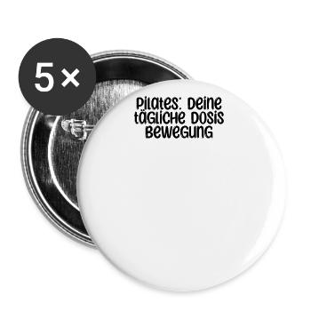 Pilates - Pilates: Deine tägliche Dosis Bewegung - Buttons groß 56 mm (5er Pack) - Weiß - Vorne