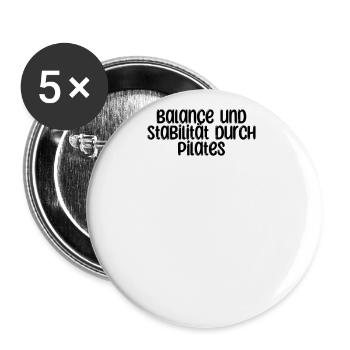 Pilates - Balance und Stabilität durch Pilates - Buttons groß 56 mm (5er Pack) - Weiß - Vorne