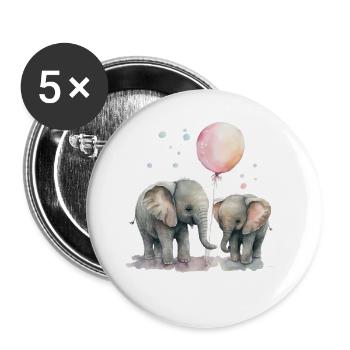 Cute elephant with balloon Big Sister - Buttons large 2.2''/56 mm (5-pack) - white - Front