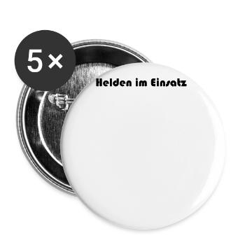 Feuerwehr - Helden im Einsatz - Buttons groß 56 mm (5er Pack) - Weiß - Vorne
