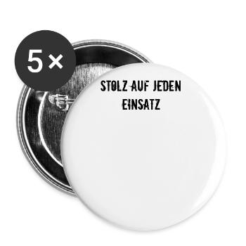 Feuerwehr - Stolz auf jeden Einsatz - Buttons groß 56 mm (5er Pack) - Weiß - Vorne