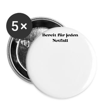 Feuerwehr - Bereit für jeden Notfall - Buttons groß 56 mm (5er Pack) - Weiß - Vorne
